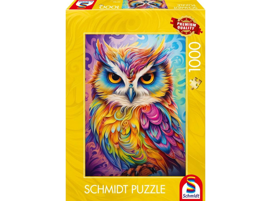 SCHMIDT Puzzle Barevná sova 1000 dílků