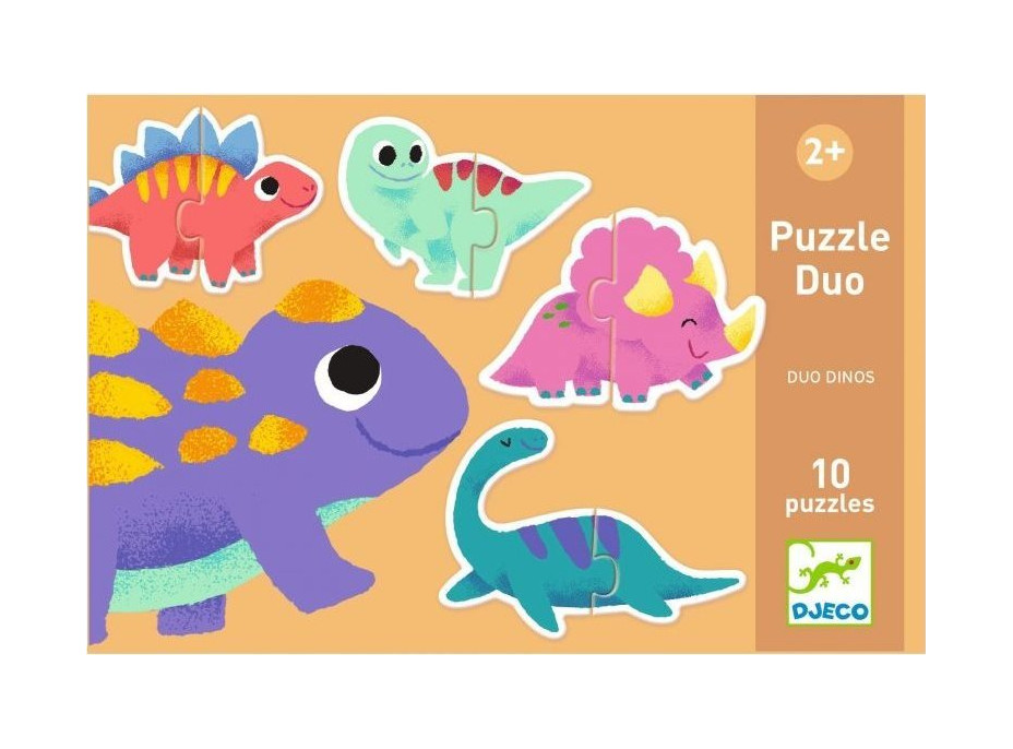 DJECO Puzzle Duo Dinosauři 10x2 dílky