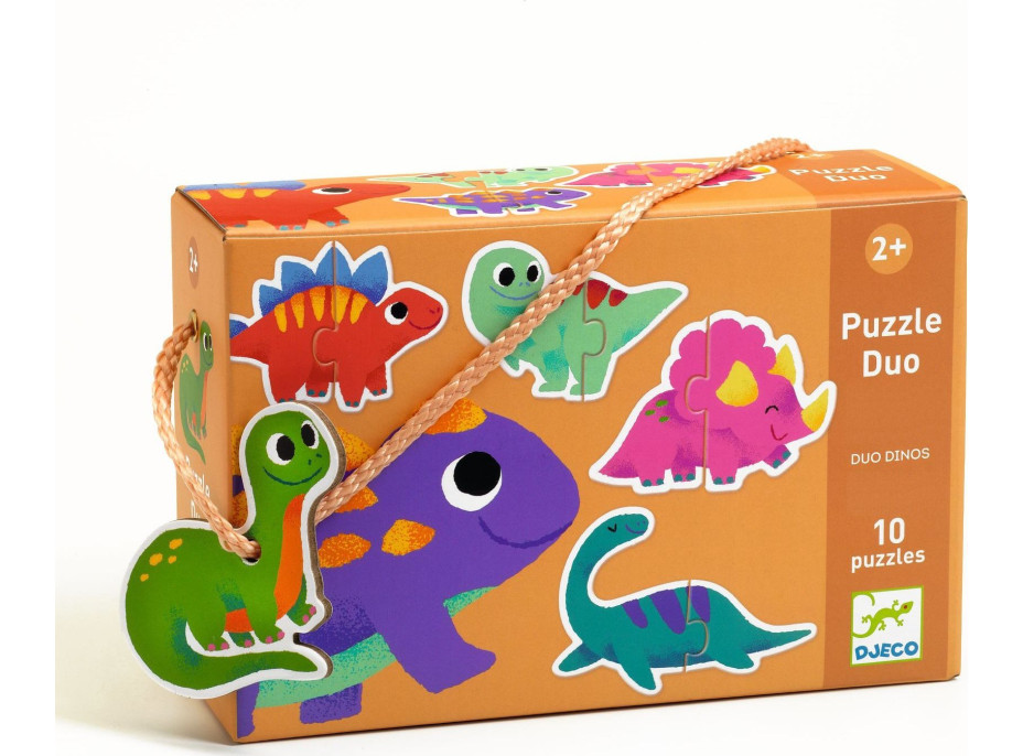 DJECO Puzzle Duo Dinosauři 10x2 dílky