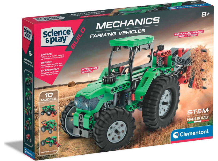 CLEMENTONI Science&Play Mechanická laboratoř Zemědělská technika 10v1