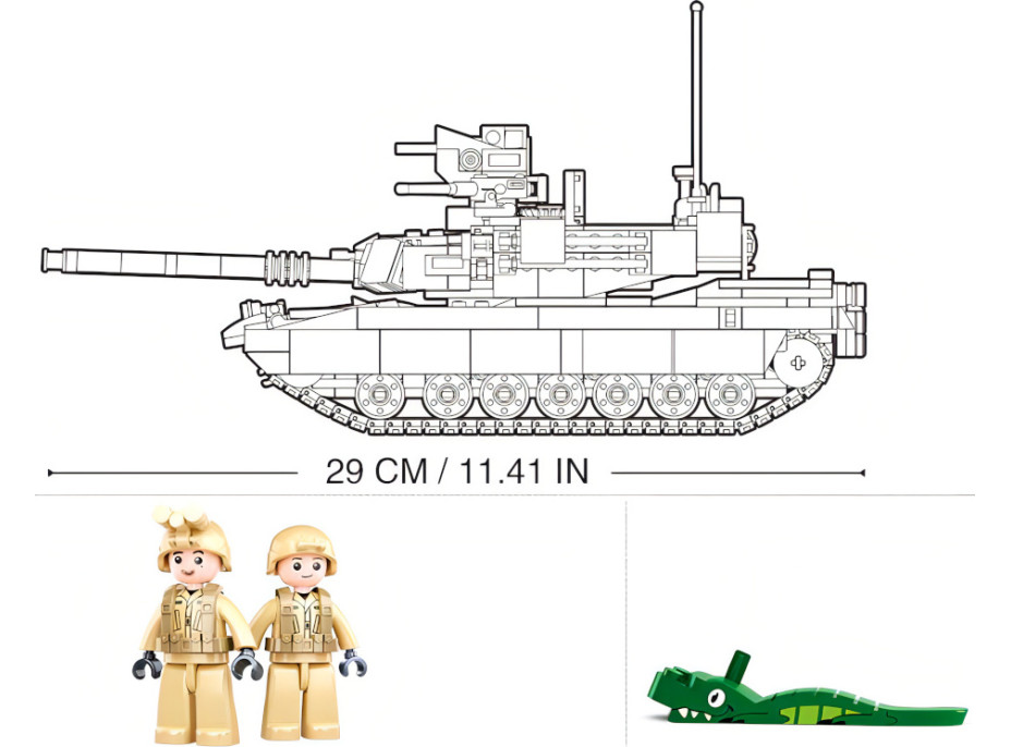 Sluban Model Bricks M38-B0892 Bitevní tank M1A2 Abrams