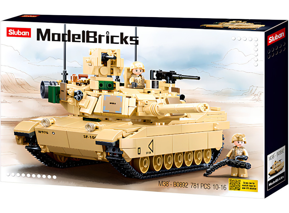 Sluban Model Bricks M38-B0892 Bitevní tank M1A2 Abrams