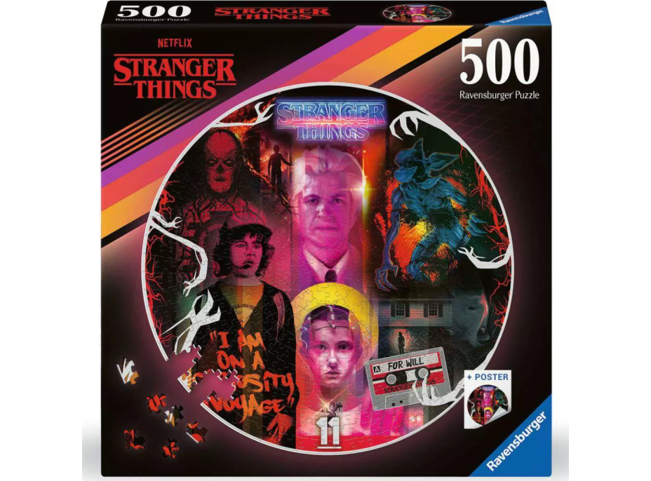 RAVENSBURGER Kulaté puzzle Stranger Things 500 dílků