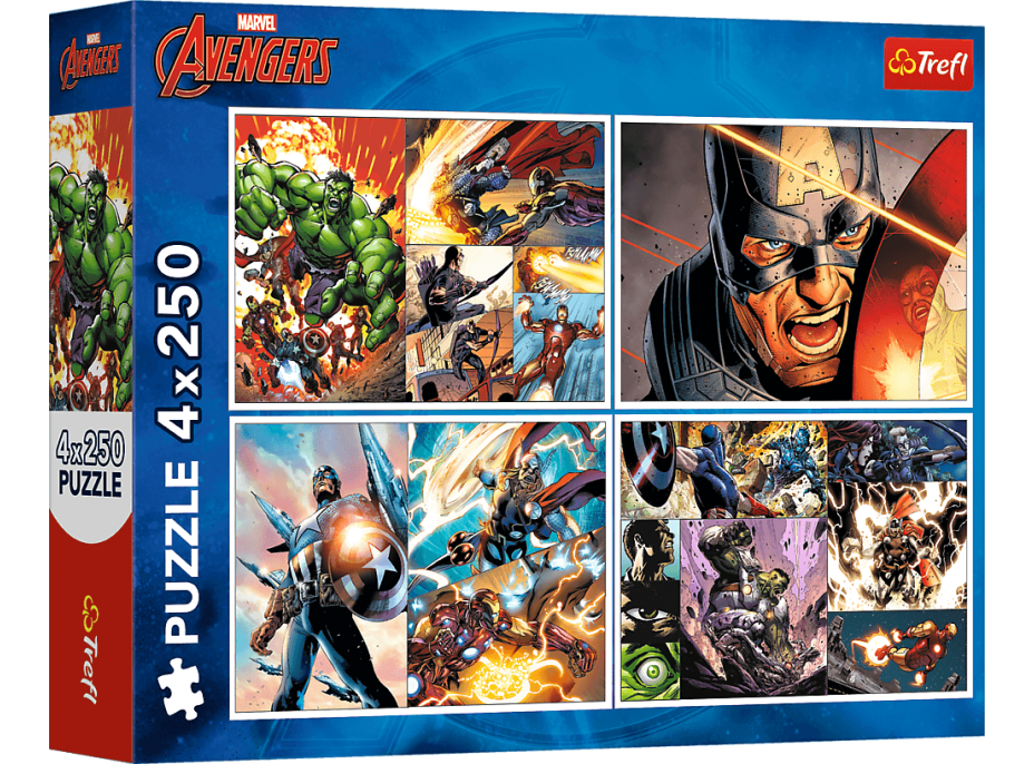 TREFL Puzzle Avengers: Heorické dny 4x250 dílků