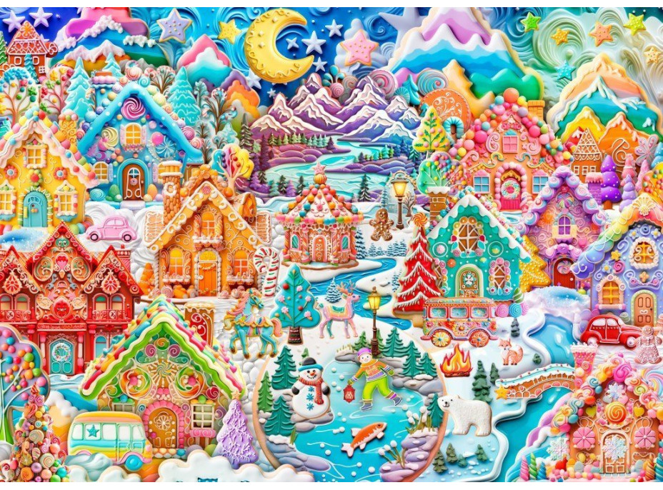 ALIPSON Puzzle Barevná noc v Cookietownu 1500 dílků