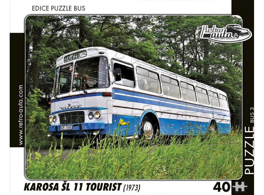 RETRO-AUTA Puzzle BUS č.03 Karosa ŠL 11 Tourist (1973) 40 dílků