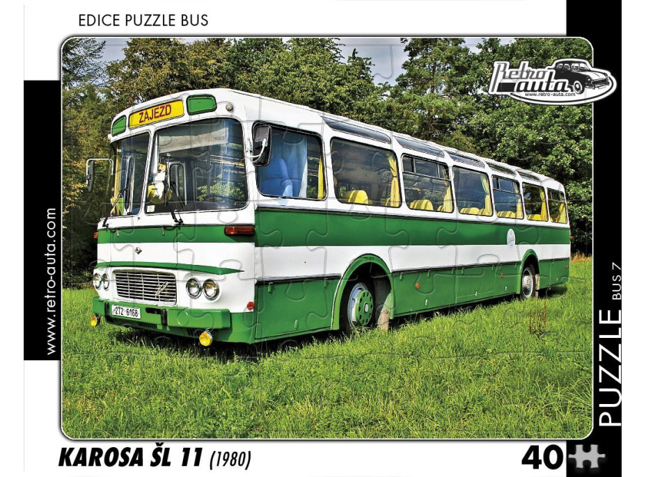 RETRO-AUTA Puzzle BUS č.07 Karosa ŠL 11 (1980) 40 dílků