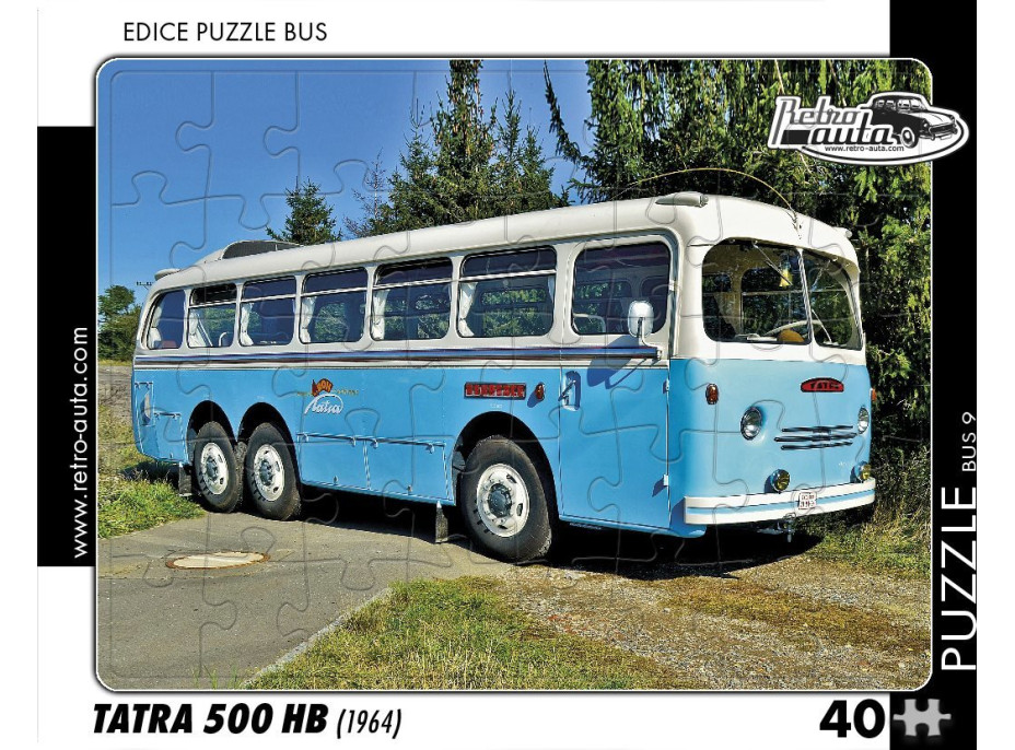 RETRO-AUTA Puzzle BUS č.09 Tatra 500 HB (1964) 40 dílků