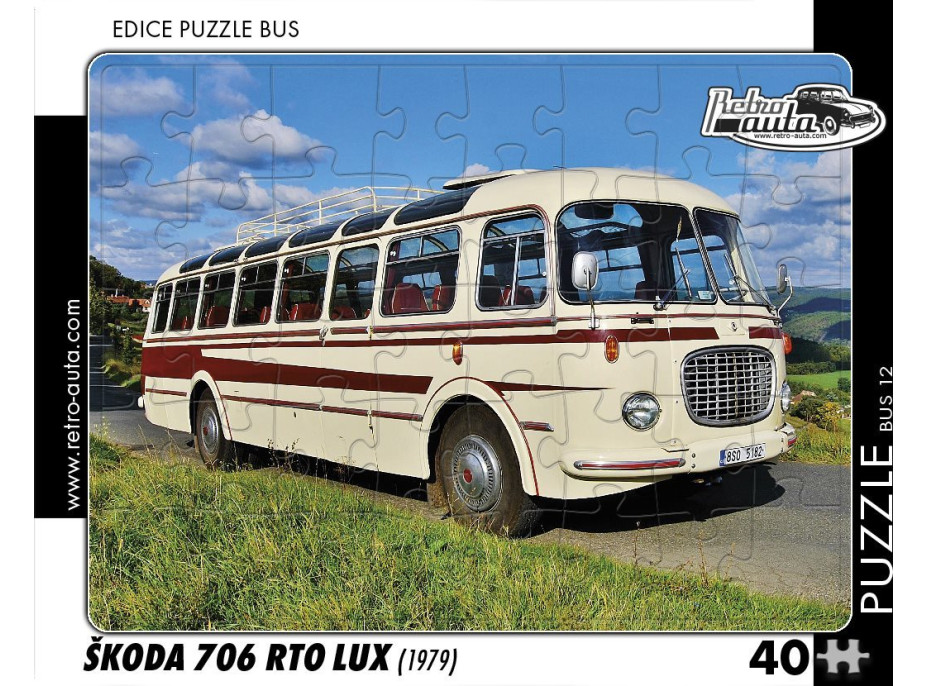 RETRO-AUTA Puzzle BUS č.12 Škoda 706 RTO LUX (1979) 40 dílků