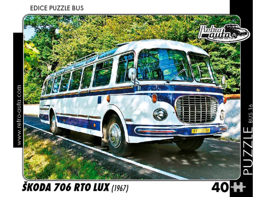 RETRO-AUTA Puzzle BUS č.16 Škoda 706 RTO LUX (1967) 40 dílků