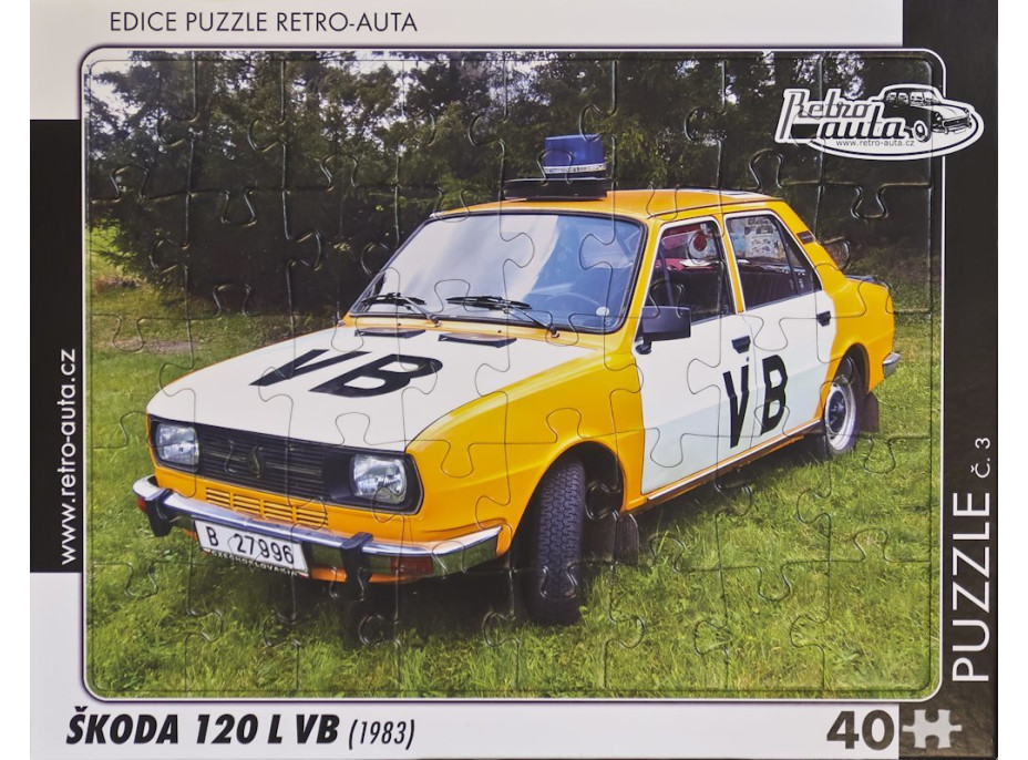 RETRO-AUTA Puzzle č.03 Škoda 120L VB (1983) 40 dílků