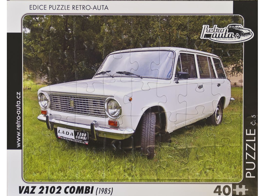 RETRO-AUTA Puzzle č.05 VAZ 2102 COMBI (1985) 40 dílků