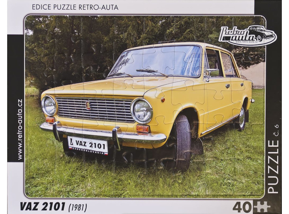 RETRO-AUTA Puzzle č.06 VAZ 2101 (1981) 40 dílků