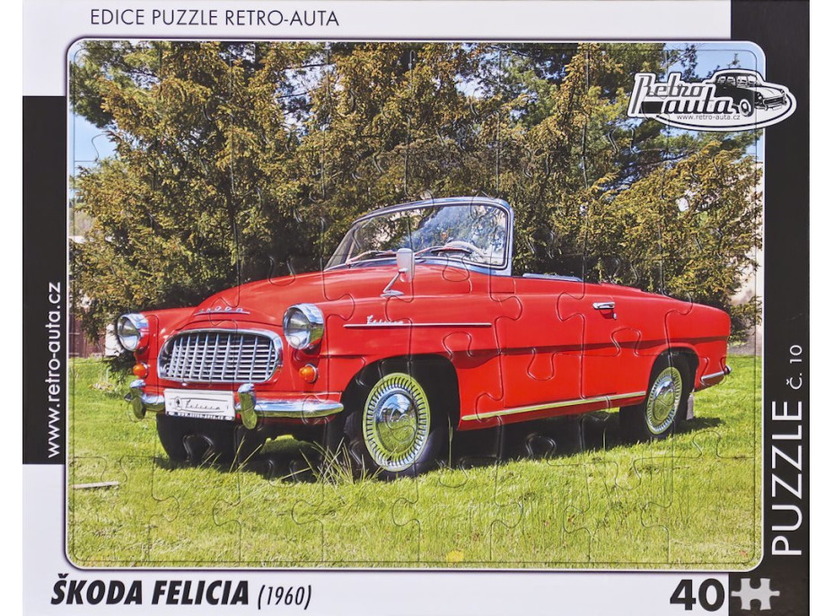 RETRO-AUTA Puzzle č.10 Škoda Felicia (1960) 40 dílků