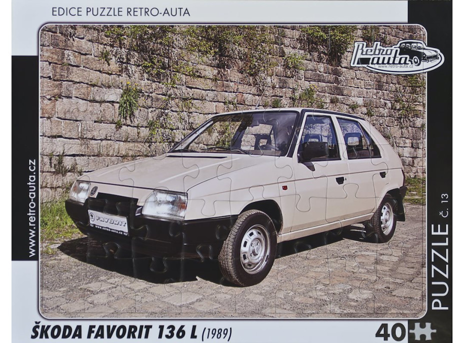 RETRO-AUTA Puzzle č.13 Škoda Favorit 136 L (1989) 40 dílků