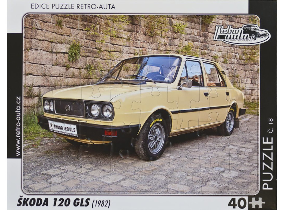 RETRO-AUTA Puzzle č.18 Škoda 120 GLS (1982) 40 dílků