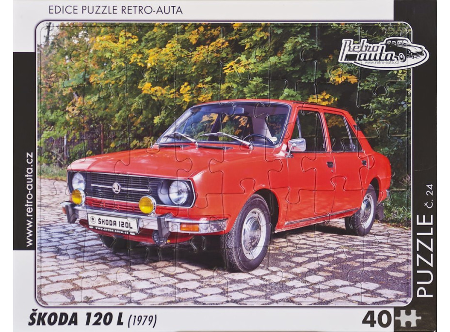 RETRO-AUTA Puzzle č.24 Škoda 120 L (1979) 40 dílků