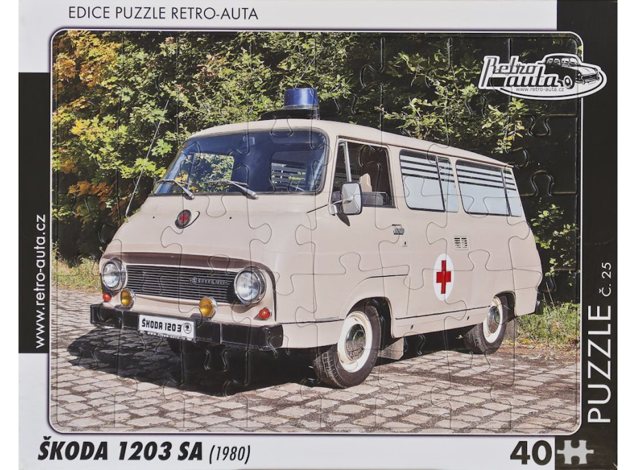 RETRO-AUTA Puzzle č.25 Škoda 1203 SA (1980) 40 dílků