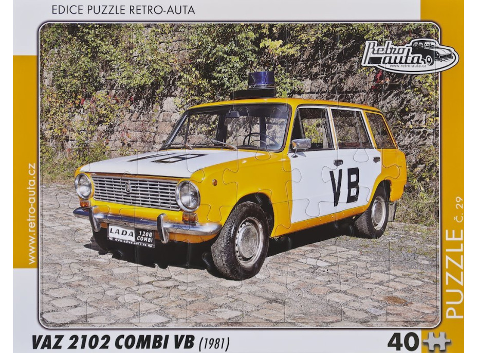 RETRO-AUTA Puzzle č.29 VAZ 2102 Combi VB (1981) 40 dílků