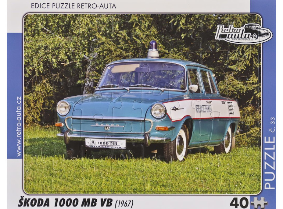 RETRO-AUTA Puzzle č.33 Škoda 1000 MB VB (1967) 40 dílků