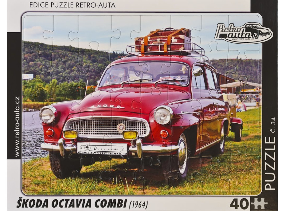 RETRO-AUTA Puzzle č.34 Škoda Octavie Combi (1964) 40 dílků