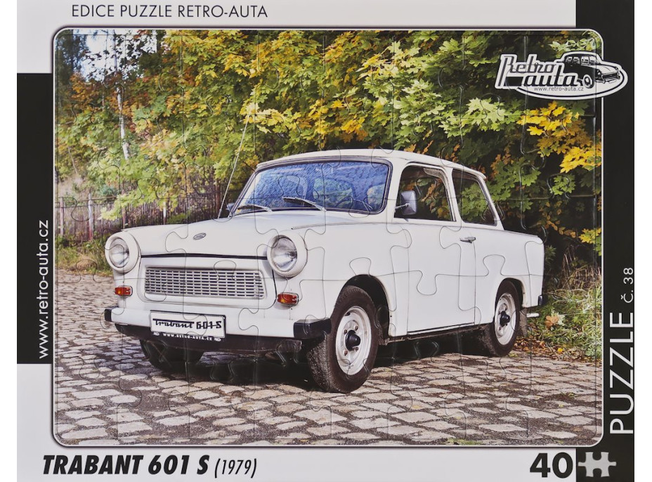 RETRO-AUTA Puzzle č.38 Trabant 601 S (1979) 40 dílků