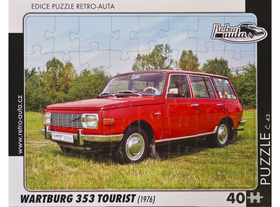 RETRO-AUTA Puzzle č.43 Wartburg 353 Tourist (1976) 40 dílků