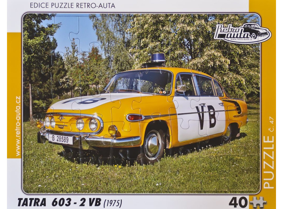 RETRO-AUTA Puzzle č.47 Tatra 603 - 2 VB (1975) 40 dílků