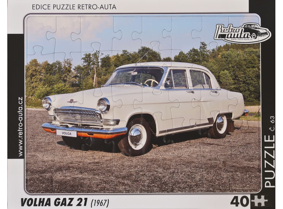 RETRO-AUTA Puzzle č.63 Volha GAZ 21 (1967) 40 dílků