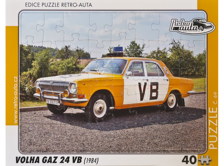 RETRO-AUTA Puzzle č.69 Volha GAZ 24 VB (1984) 40 dílků