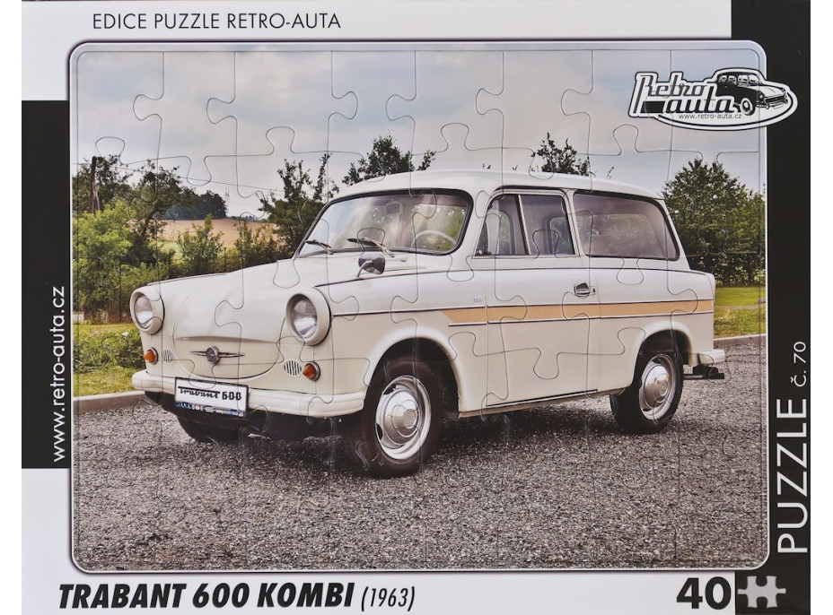 RETRO-AUTA Puzzle č.70 Trabant 600 Kombi (1963) 40 dílků