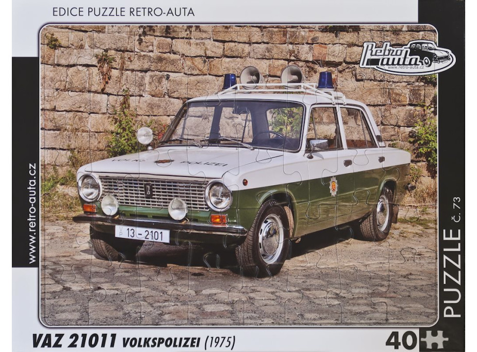 RETRO-AUTA Puzzle č.73 VAZ 21011 Volkspolizei (1975) 40 dílků