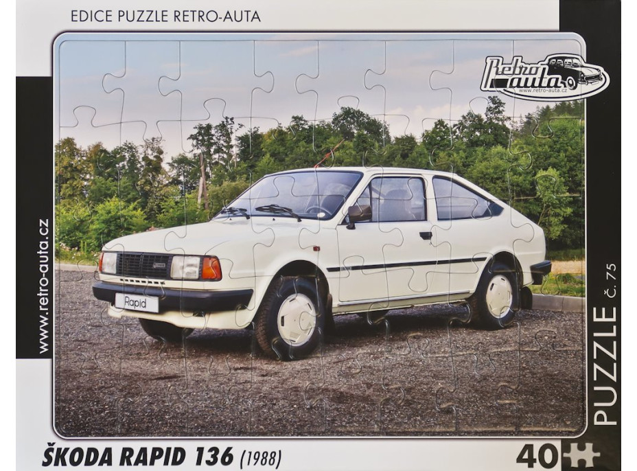 RETRO-AUTA Puzzle č.75 Škoda Rapid 136 (1988) 40 dílků