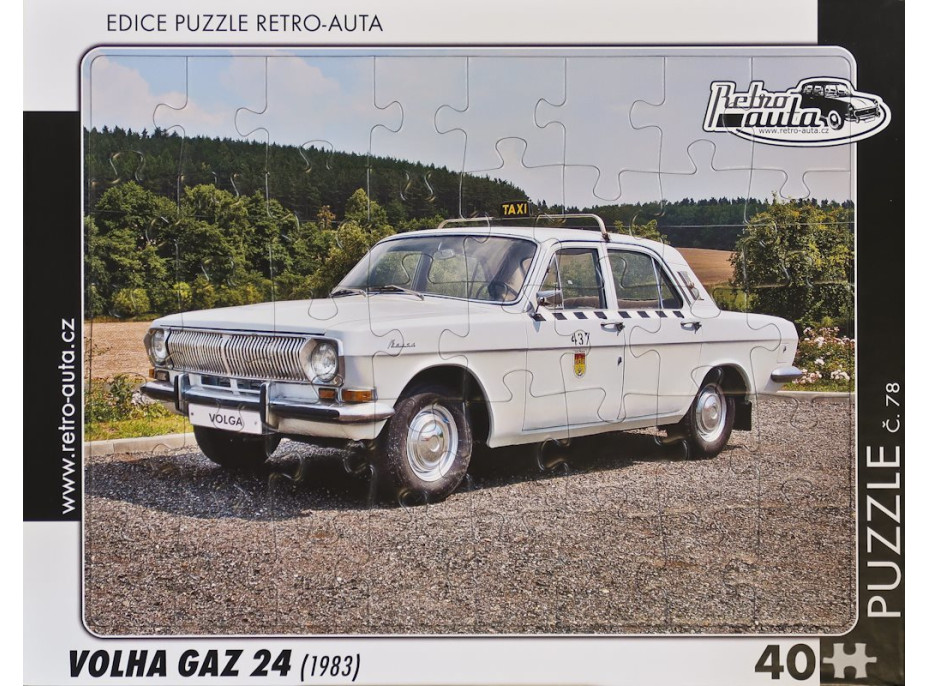 RETRO-AUTA Puzzle č.78 Volha GAZ 24 (1983) 40 dílků