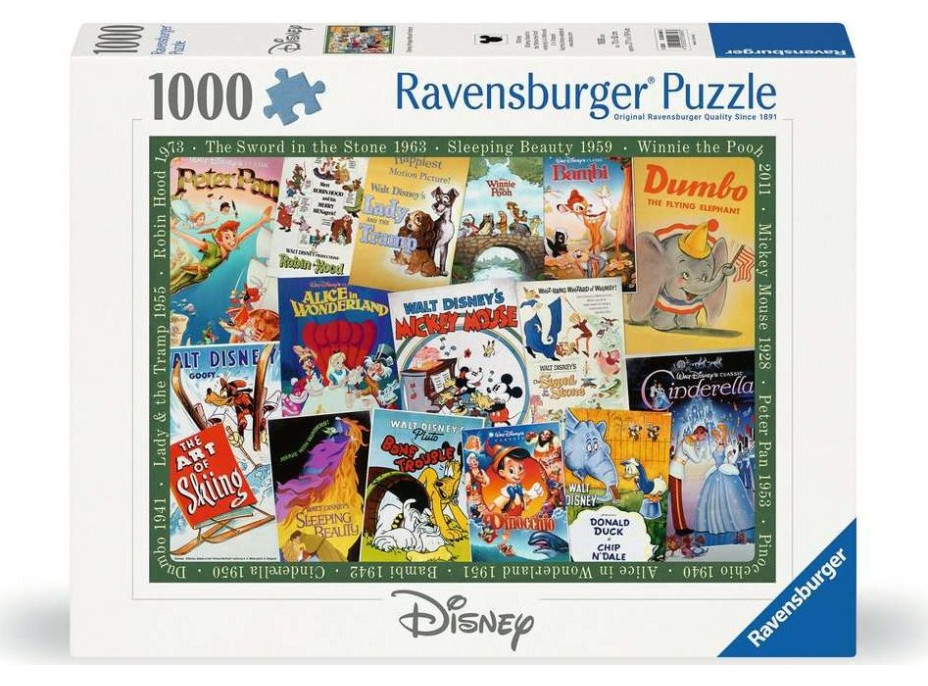 RAVENSBURGER Puzzle Disney: Vintage plakáty 1000 dílků