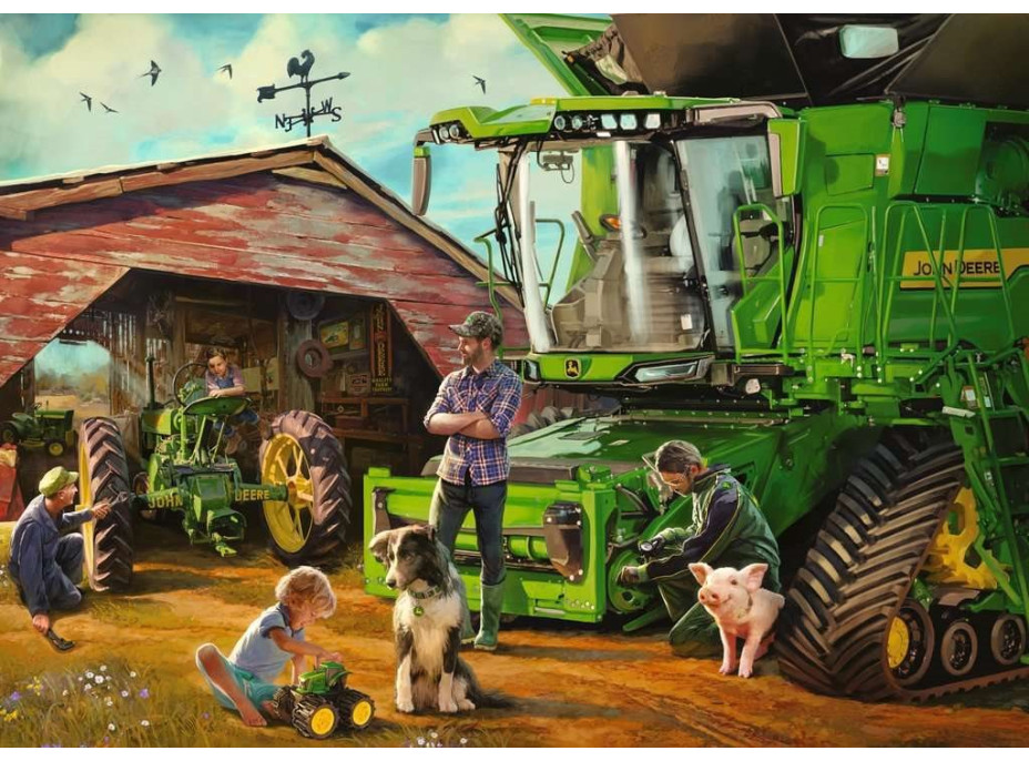 RAVENSBURGER Puzzle John Deer tenkrát a nyní 1000 dílků