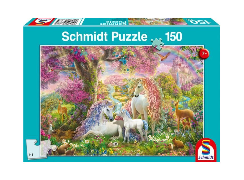 SCHMIDT Puzzle Květiny a jednorožci 150 dílků