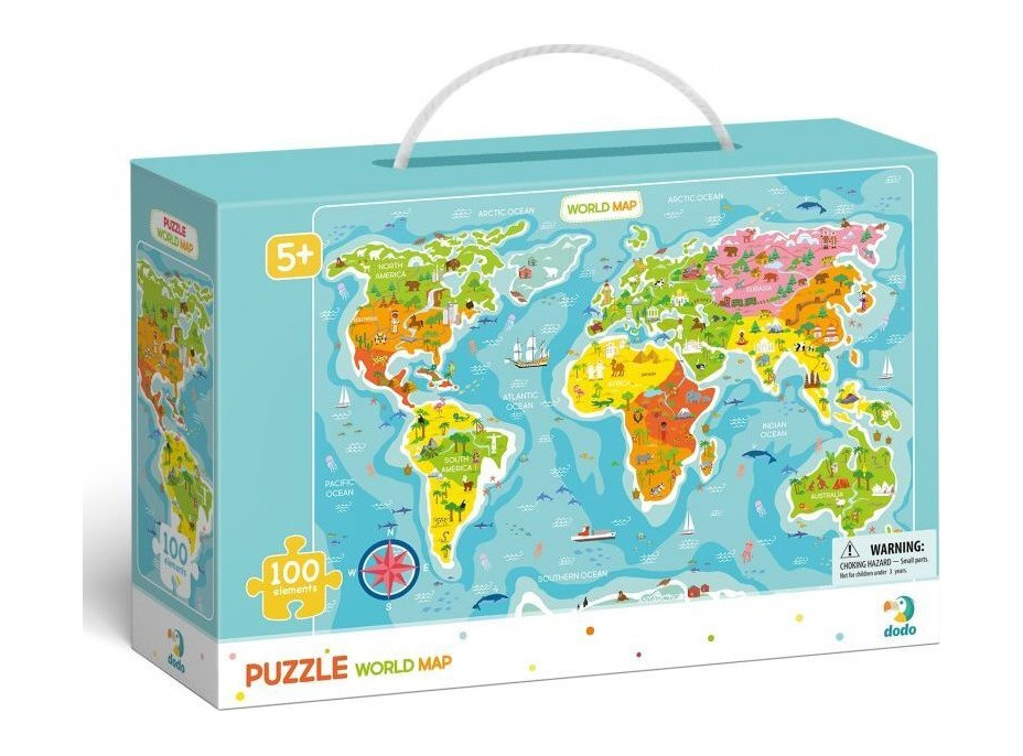 DODO Puzzle Mapa světa 100 dílků