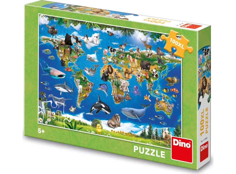 DINO Puzzle Mapa zvířat  XL 100 dílků