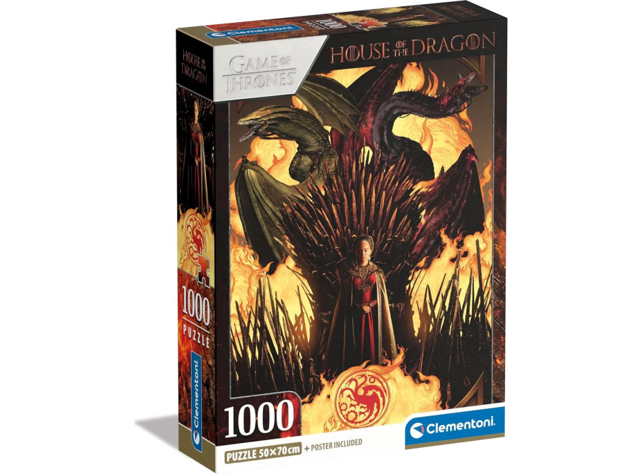 CLEMENTONI Puzzle Rod draka: Rhaenyra Targaryen 1000 dílků