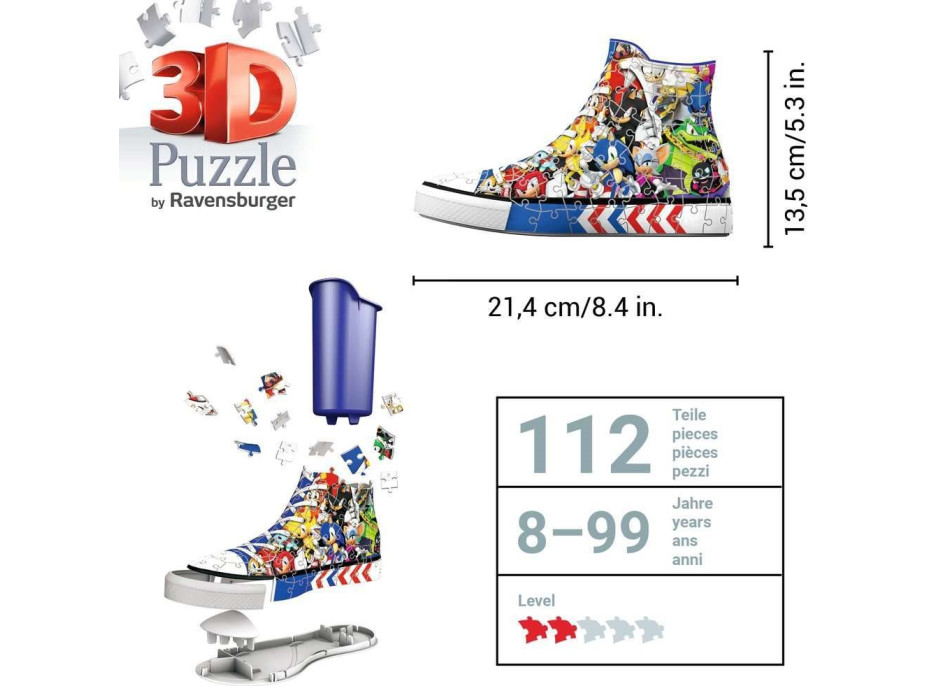 RAVENSBURGER 3D puzzle Kecka Ježek Sonic 112 dílků