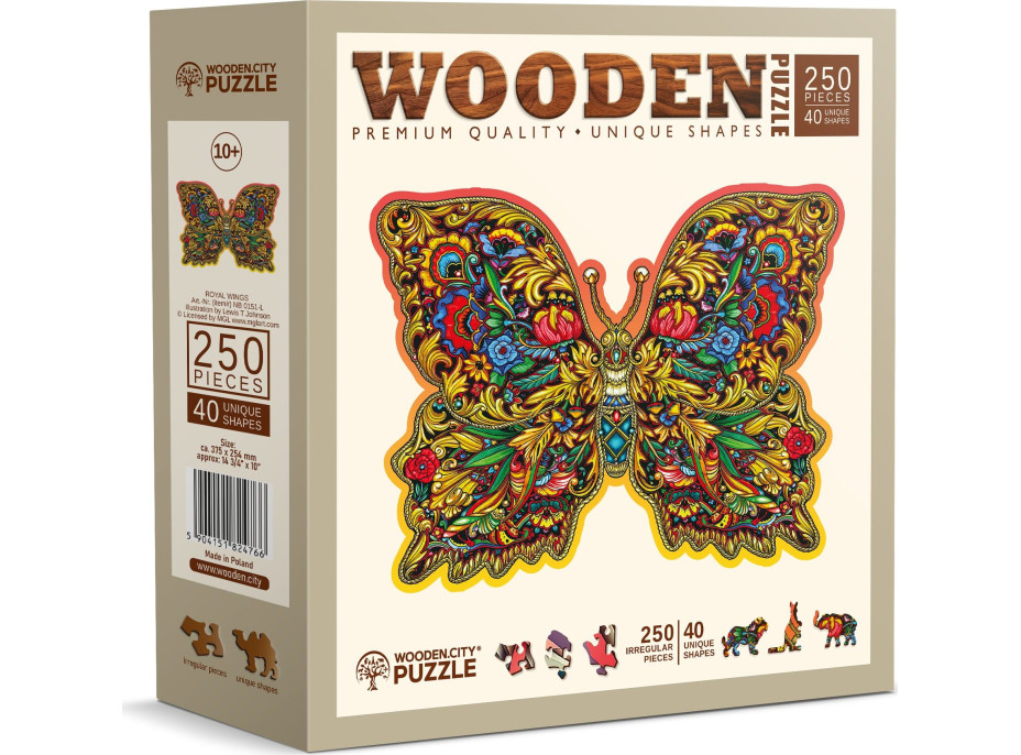 WOODEN CITY Dřevěné puzzle Královská křídla 250 dílků