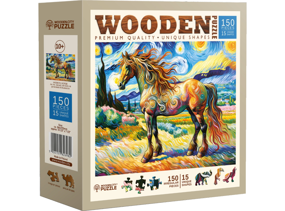 WOODEN CITY Dřevěné puzzle Moderní kůň 150 dílků