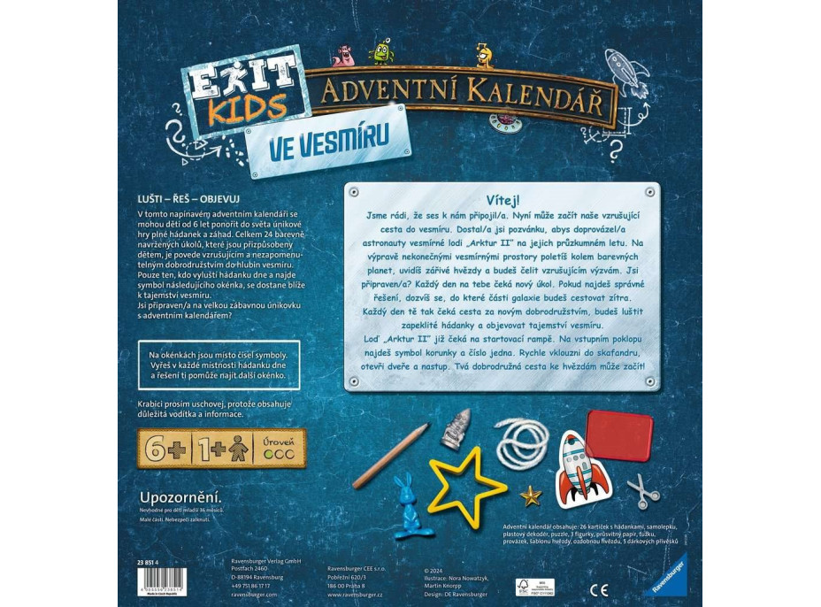 RAVENSBURGER EXIT Kids Adventní kalendář: Ve vesmíru