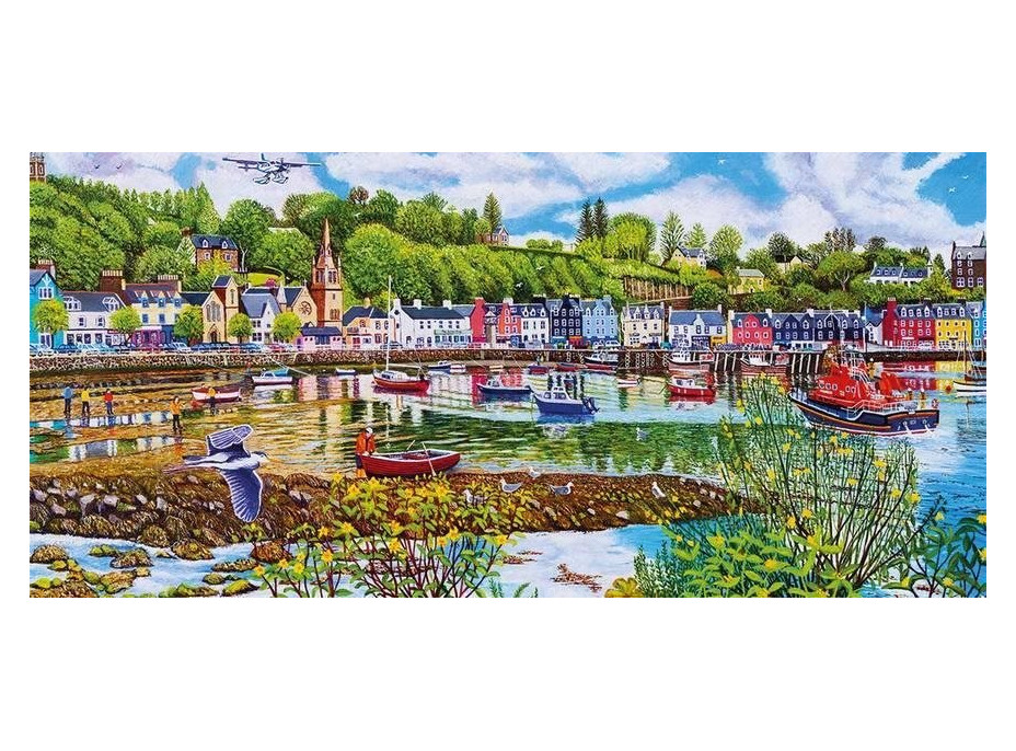 GIBSONS Panoramatické puzzle Odliv a příliv v Tobermory 636 dílků