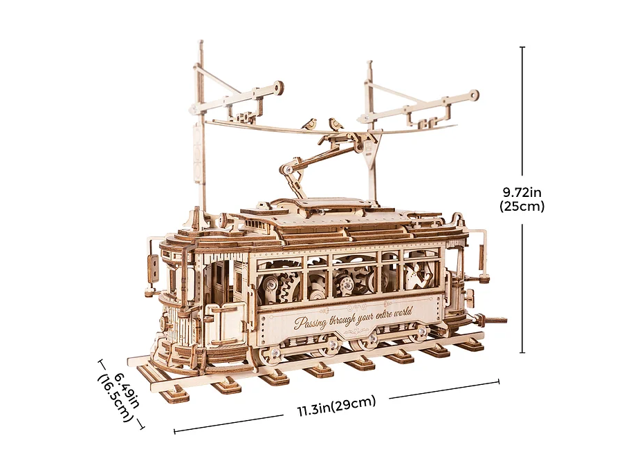 ROBOTIME Rokr 3D dřevěné puzzle Tramvaj 374 dílků