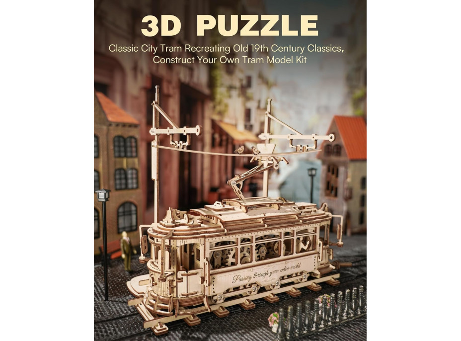 ROBOTIME Rokr 3D dřevěné puzzle Tramvaj 374 dílků