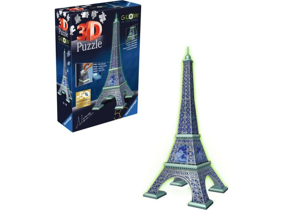 RAVENSBURGER Svítící 3D puzzle Eiffelova věž 224 dílků