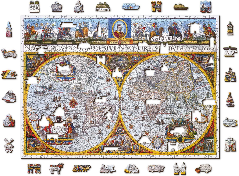 WOODEN CITY Dřevěné puzzle Antická mapa Nova Terrarum 1010 dílků