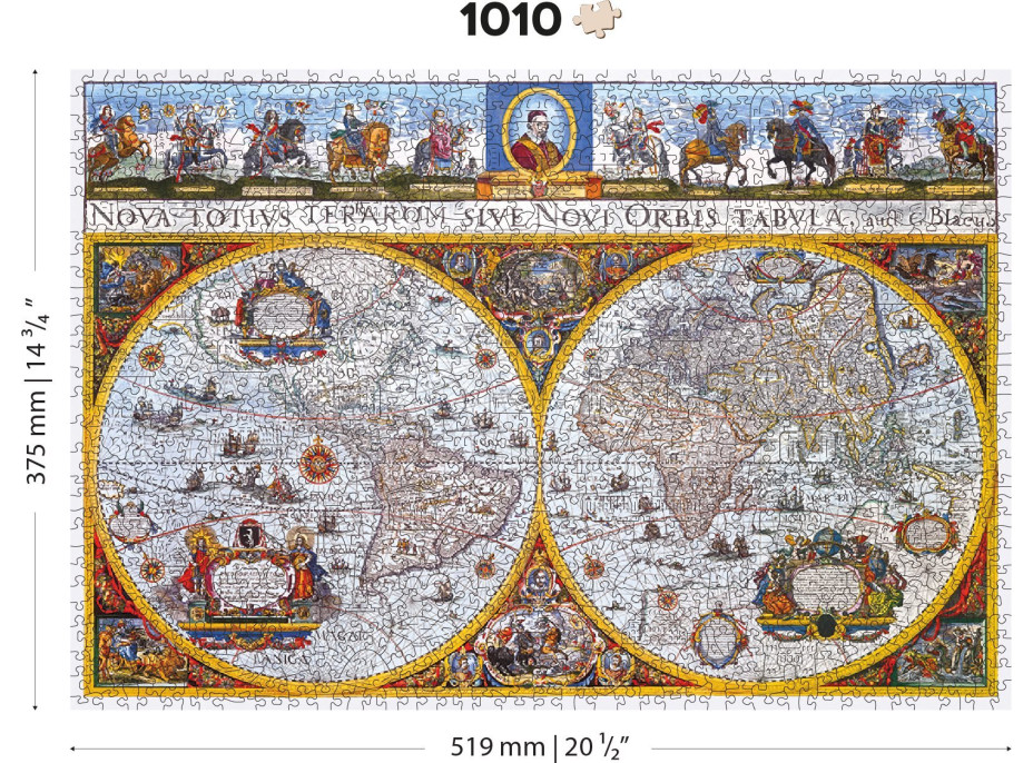 WOODEN CITY Dřevěné puzzle Antická mapa Nova Terrarum 1010 dílků